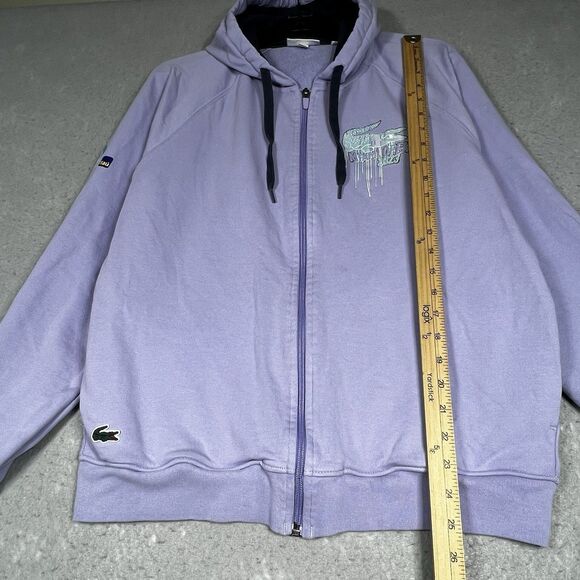 Lacoste Sweatshirt Large Purple Sport Miami Open 2023 Edition Hoodie Full Zip - Picture 8 of 15